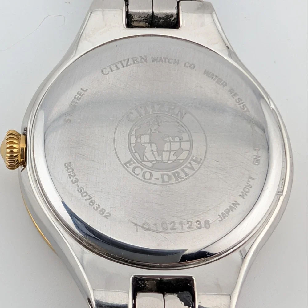 Citizen Stiletto Eco-Drive Diamond Bezel MOP Two-Tone Watch B023-S076382 23mm